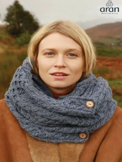 Aran Infinity Snood Denim