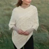 Aran Super Soft Poncho Natural