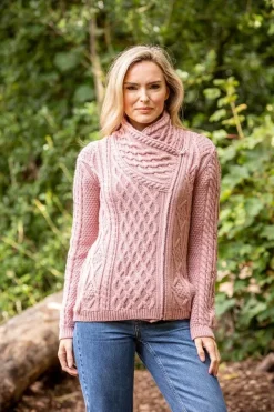 Cable Knit Side Zip Pink