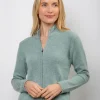 Cashmere and Merino Full Zip Seagreen