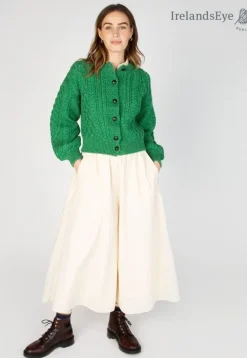Clover Cropped Cardigan Green