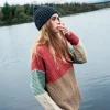 Contrast Funnel Neck Sweater Sunset Biscuit