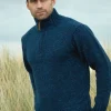 Donegal Wool Half Zip- denim