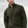 Donegal Wool Half Zip Forest Green