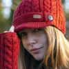 Erin Peak Cable Knit Hat Red