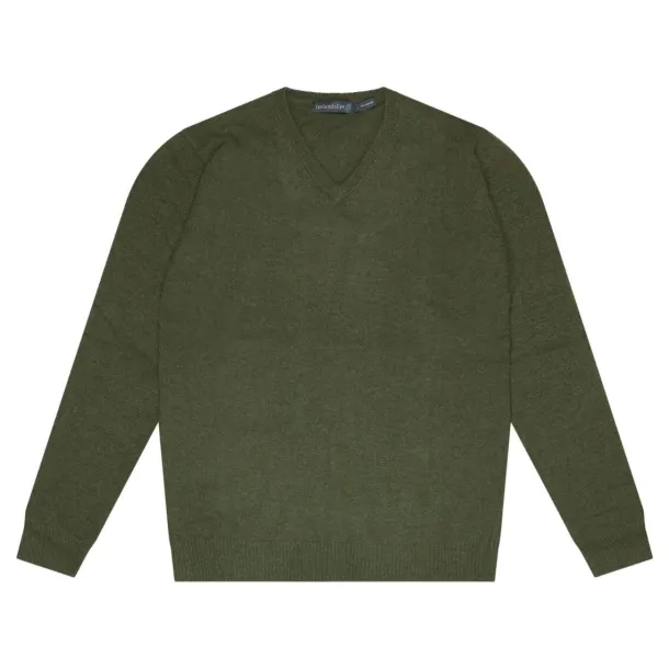 Extra Fine V Neck Sweater Green