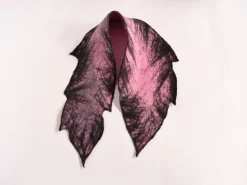 Felt Wool Leaf Scarf Pink/Black