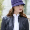 Flapper Cap Purple Herringbone One Size Colour 213