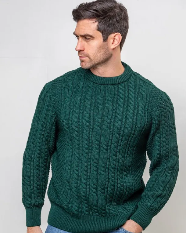 Heavyweight Extra Fine Merino Wool Sweater Forest Green