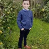 Kids Aran Cardigan Denim Marl