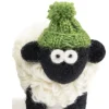 Knitted Sheep with Bobble Hat Green - Medium