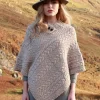 Ladies Aran Poncho One Size
