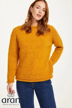 Ladies Roll Neck Raglan Crew Yellow