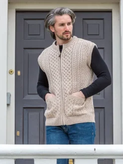 Mens Full Zip Waistcoat Parsnip