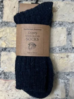 Mens Luxury Wool Blend Socks Navy