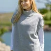Merino Wool & Cashmere Short Sleeve Sweater Silver Grey