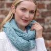 100% Merino Wool Infinity Scarf Aqua