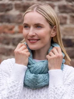 100% Merino Wool Infinity Scarf Aqua