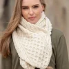 Natural Pom Pom Scarf