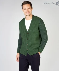Pinstripe Cardigan Green