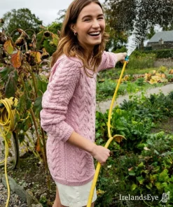 Primrose Aran Sweater Pale Pink