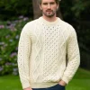 Pure Wool Aran Sweater Natural - Unisex