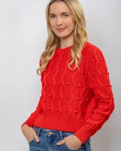 Red Bubble Sweater 100% Fine Merino Wool