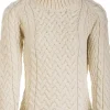 Shaped Crew Neck Sweater Merino Wool Natural