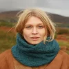 Super Soft Aran Snood Blue Irish Sea