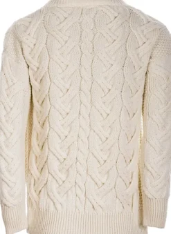 Super Soft Aran V Neck Cardigan Natural