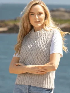 Trellis Crop Vest Chalk