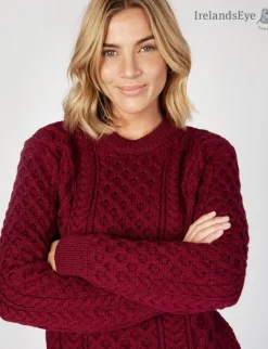 Unisex Heavyweight Aran Sweater Claret