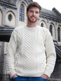 Unisex Heavyweight Aran Sweater Natural