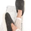Unisex Merino Wool Slippers Charcoal