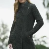 Womens Aran sweater Coat side zip
