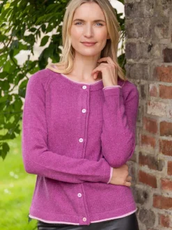 Wool and Cashmere Cardigan Pink Berry