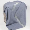 Wool and Cashmere Dusty Blue Herringbone Col:1476