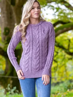 Wool and Cashmere Fitted Crew Lavender