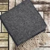 Wool and Cashmere Herringbone Scarf - Navy 2425