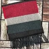 Wool Cashmere Scarf Made in Ireland - Wine/green/charcoal Mix 8002